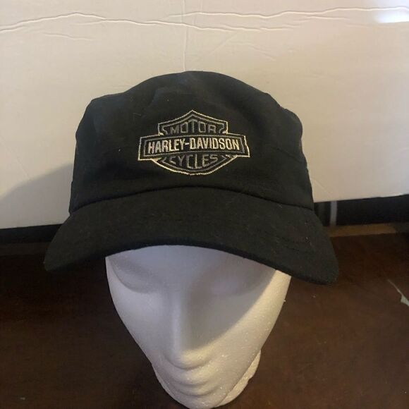 Harley-Davidson biker hat. Buckle back. Black. Embroidered - Picture 1 of 4